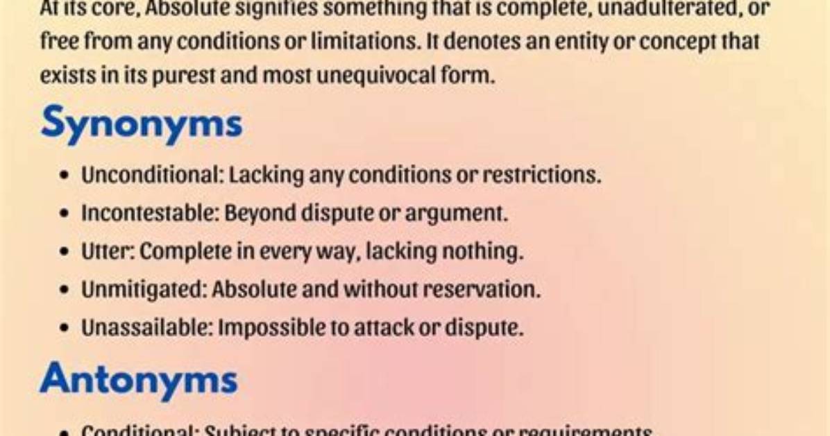 What Does Absolute Basos Mean?