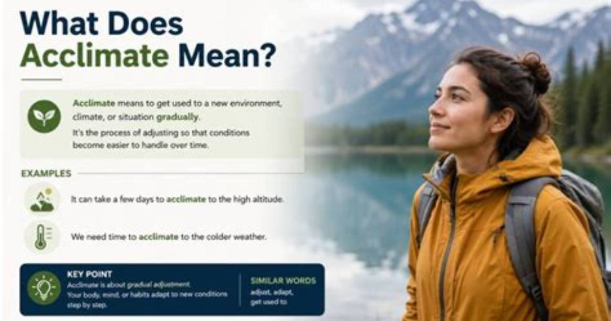 What Does Acclimatise Mean?