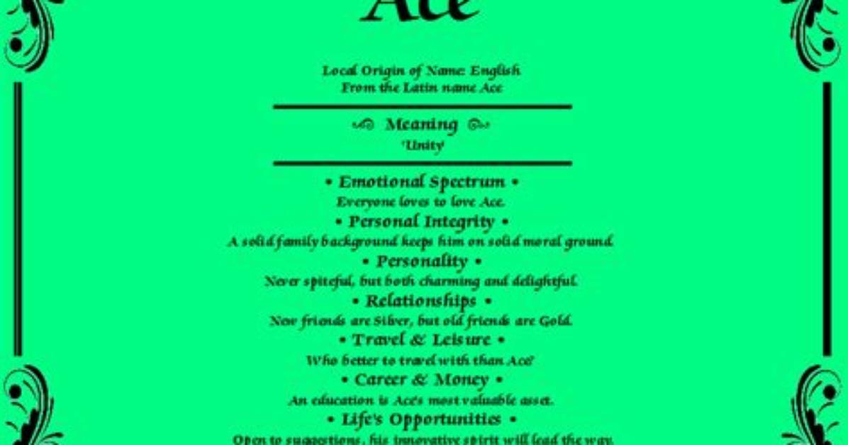 What Does Ace Mean in Reading