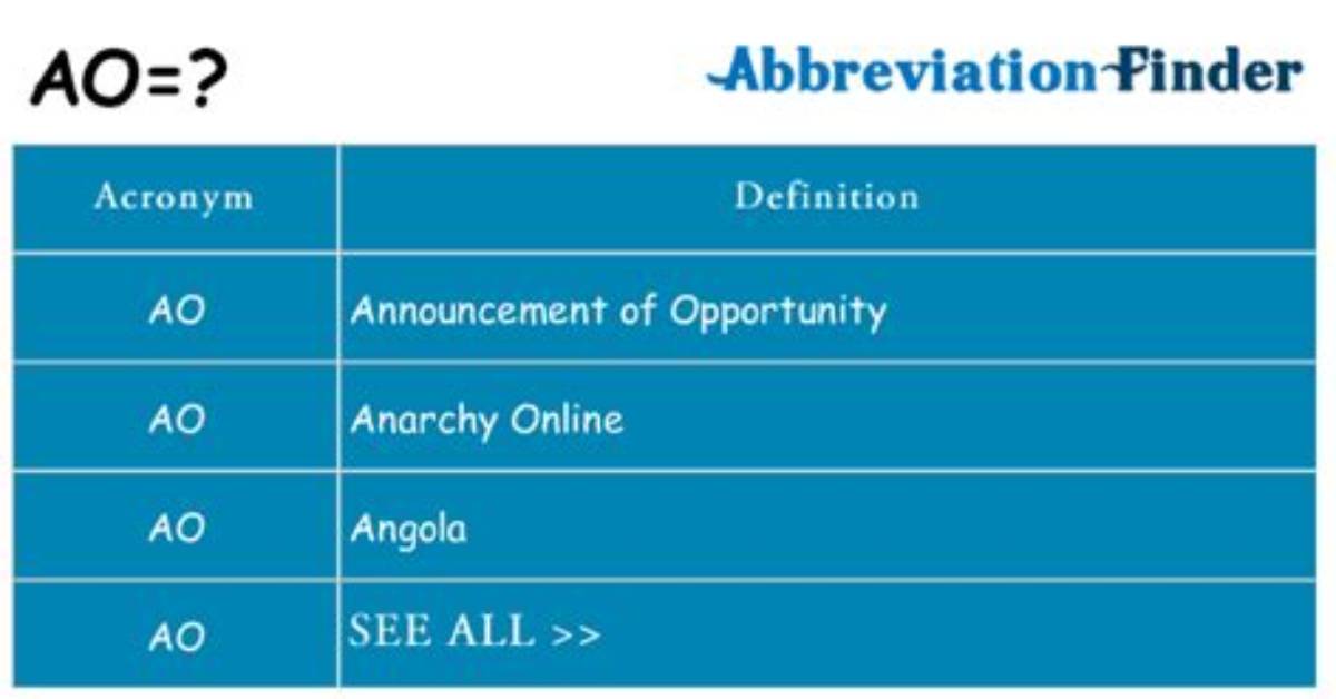 What Does Ao Mean