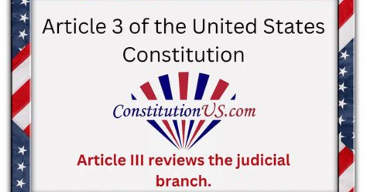 What Does Article 3 in the Constitution Mean