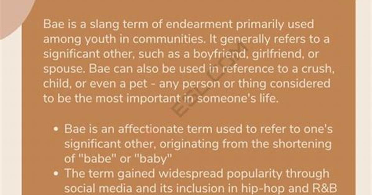 What Does Bae Mean Poop?