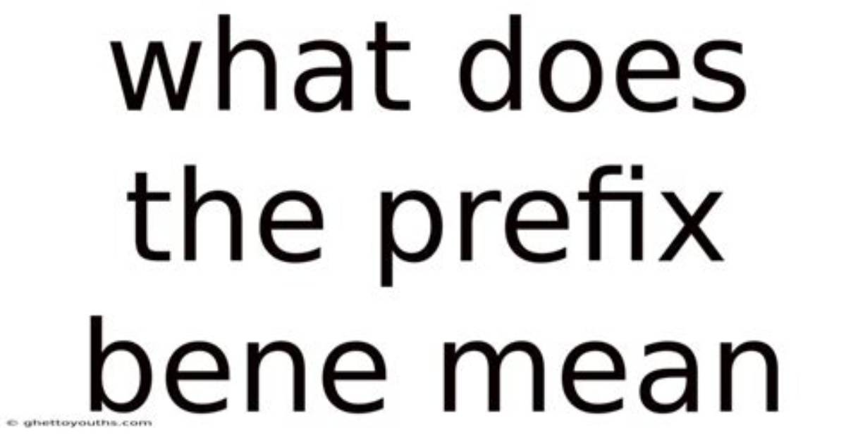 What Does Bene Mean in French?