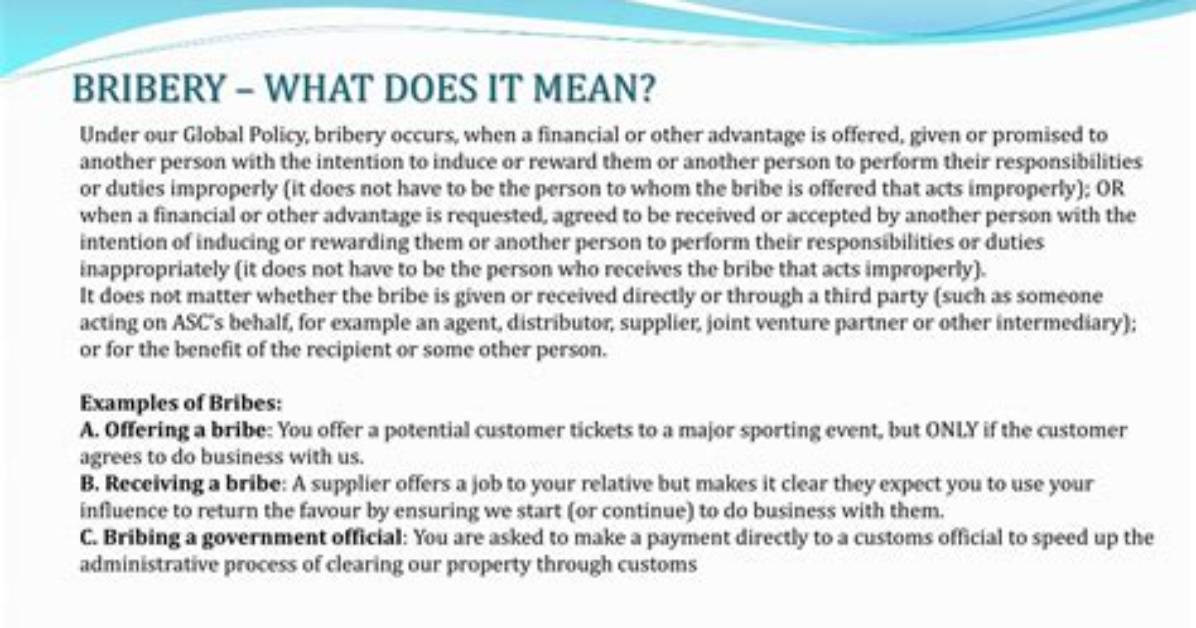 What Does Bribery Mean?