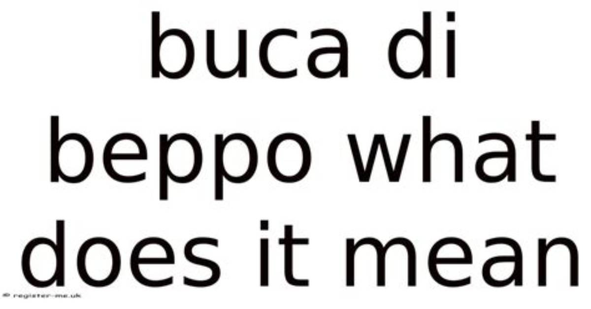 What Does Buca Di Beppo Mean