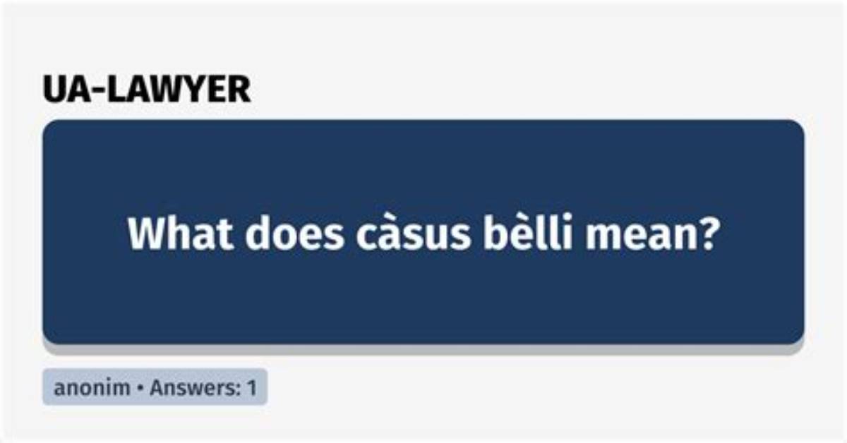 What Does Casus Belli Mean?