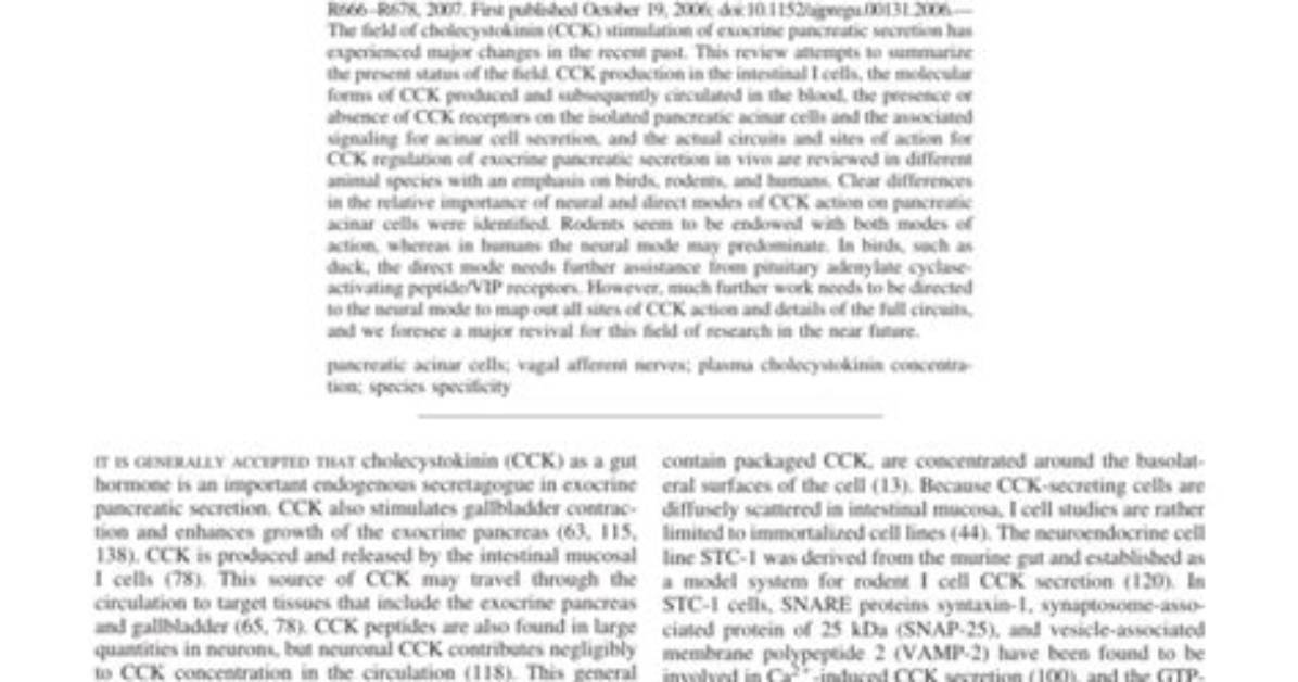 What Does Cholecystokinin Stimulate?