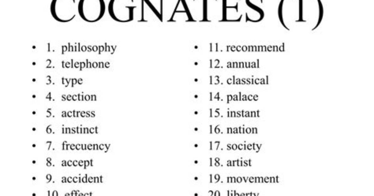 What Does Cognates Mean?