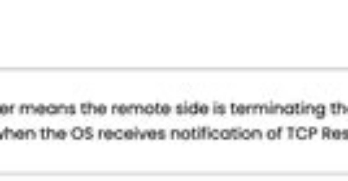 What Does "Connection Reset by Peer" Mean?