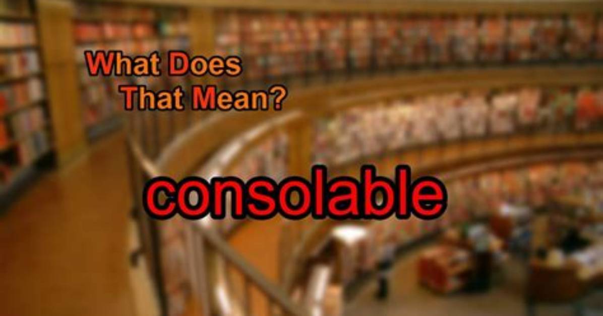 What Does Consolable Mean