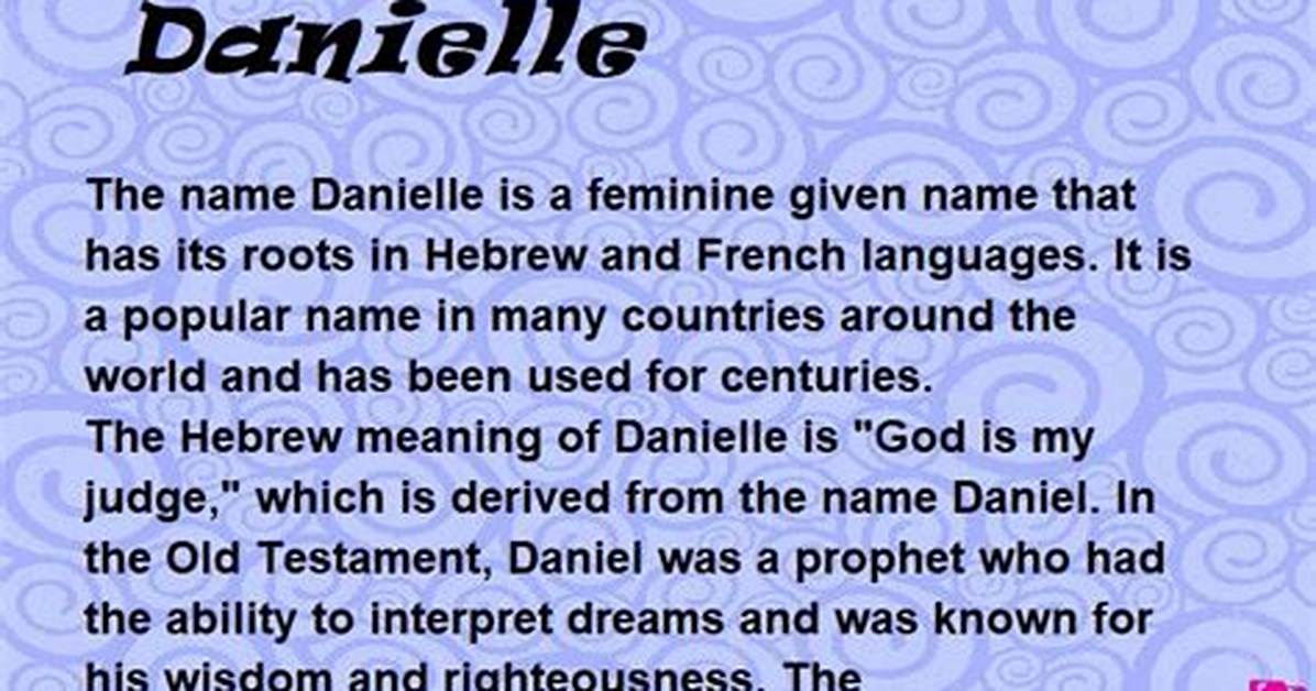 What Does Danielle Mean in Latin?