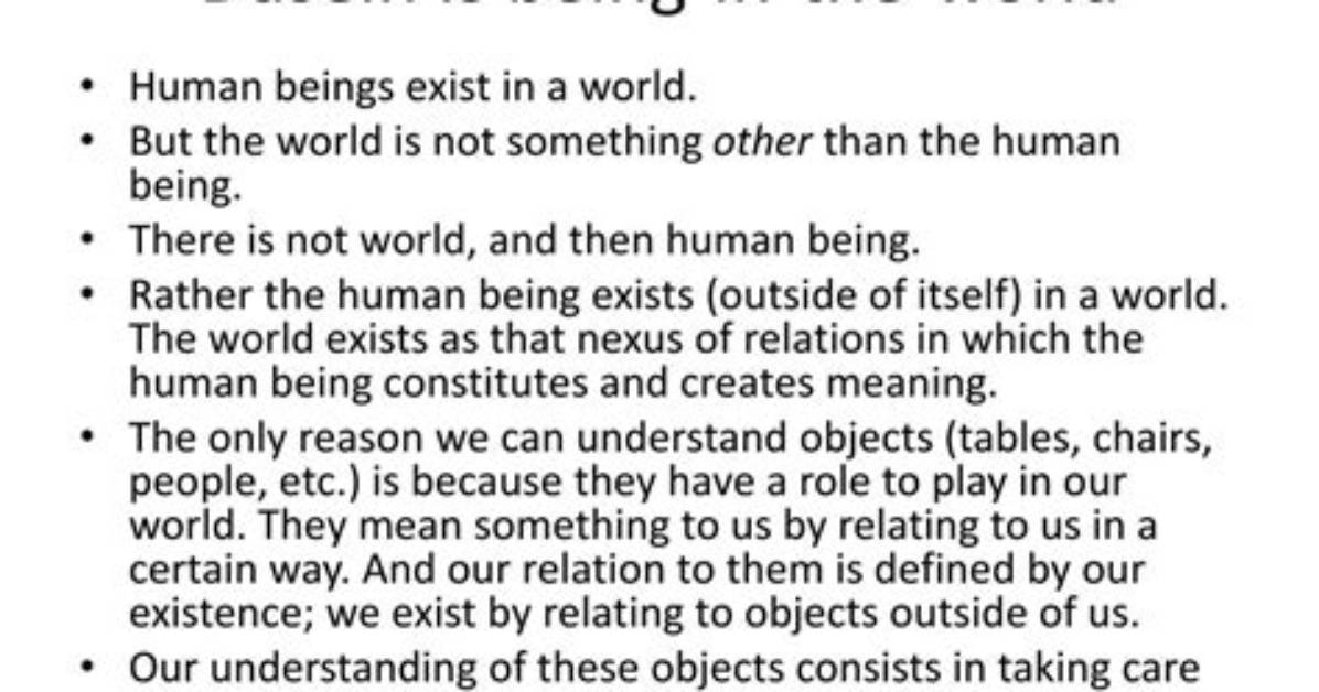 What Does Dasein Mean?