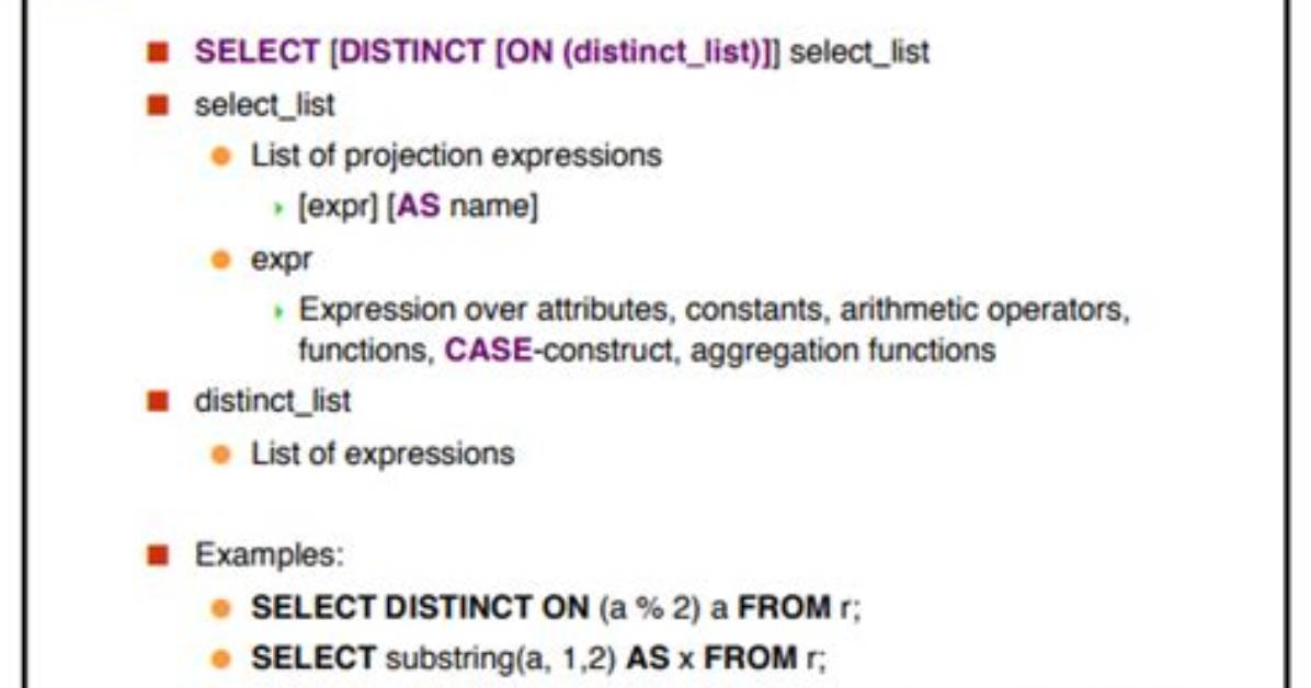 What Does "Distinct on (Expression)" Do?
