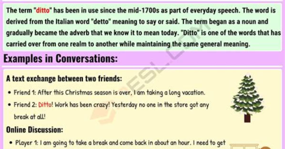 What Does Ditto Mean?