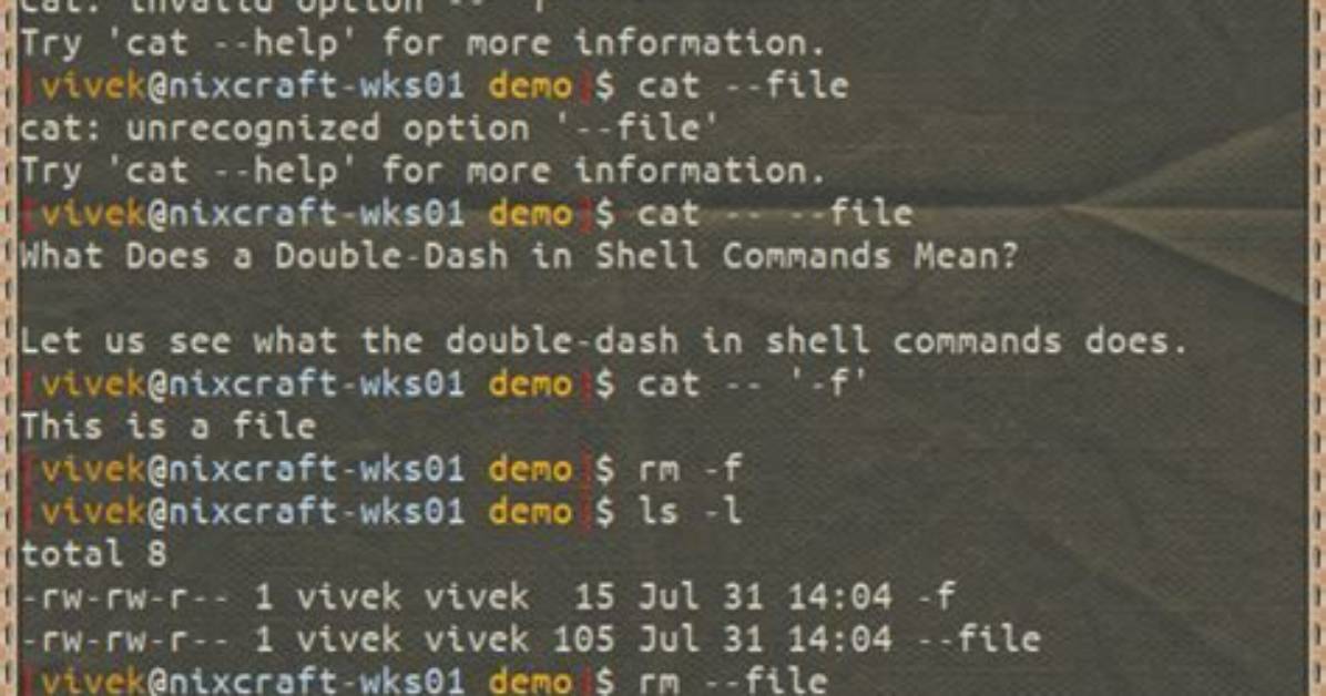 What Does Double Dash Mean in Linux?