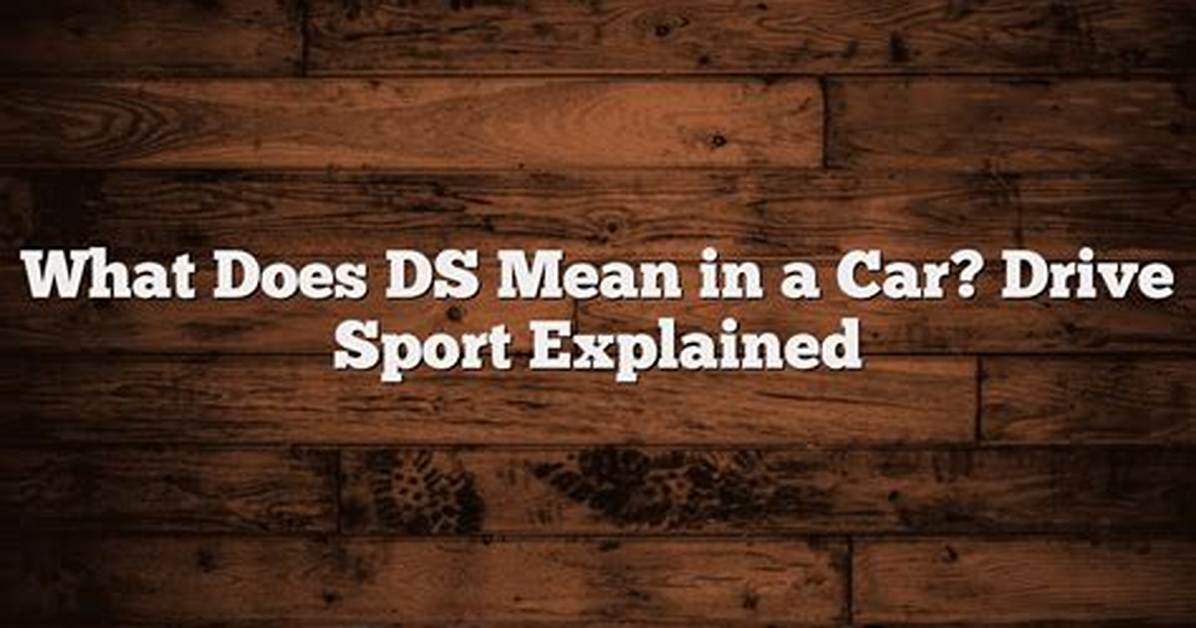 What Does Ds Mean in Driving?