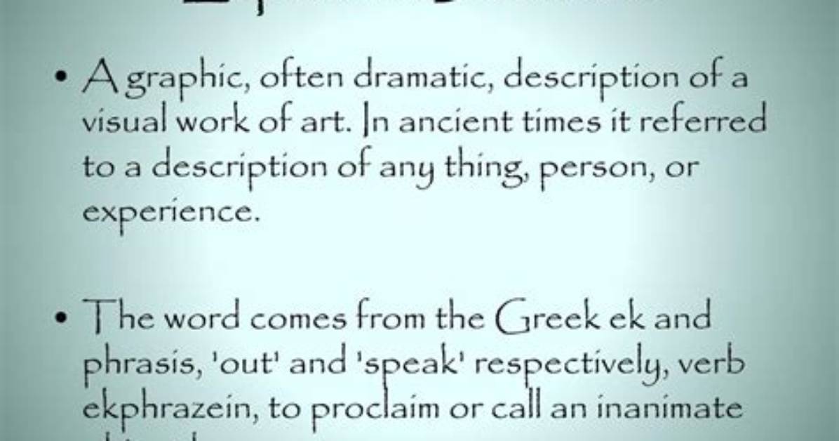 What Does Ekphrasis Mean?