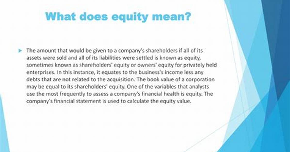 What Does Equity Value Mean