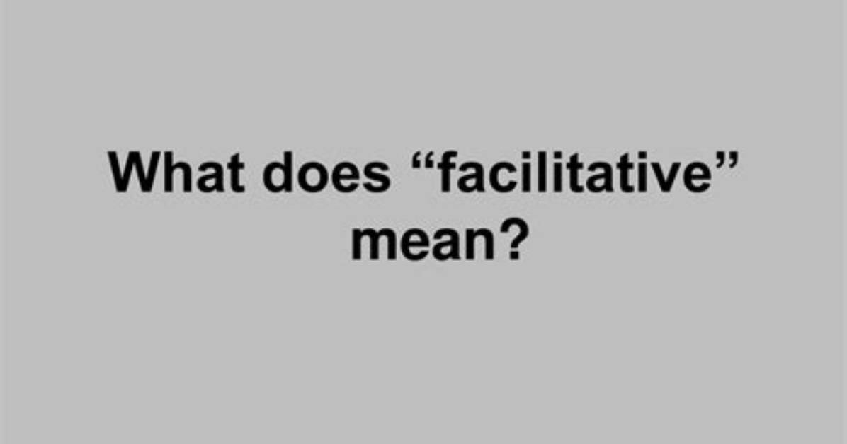 What Does Facilitative Mean