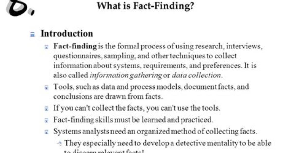 What Does Fact Finding Skills Mean