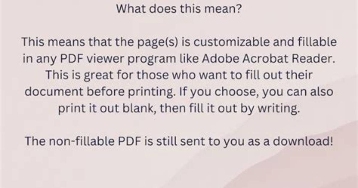 What Does Fillable Mean?