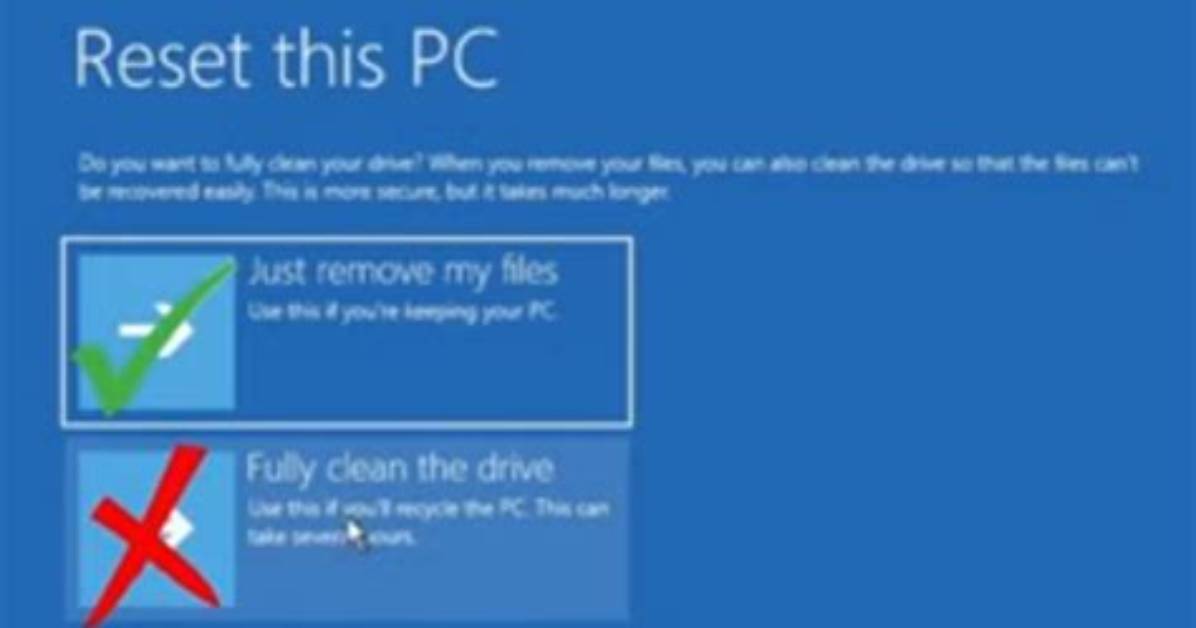 What Does Fully Clean the Drive Mean Windows 8?