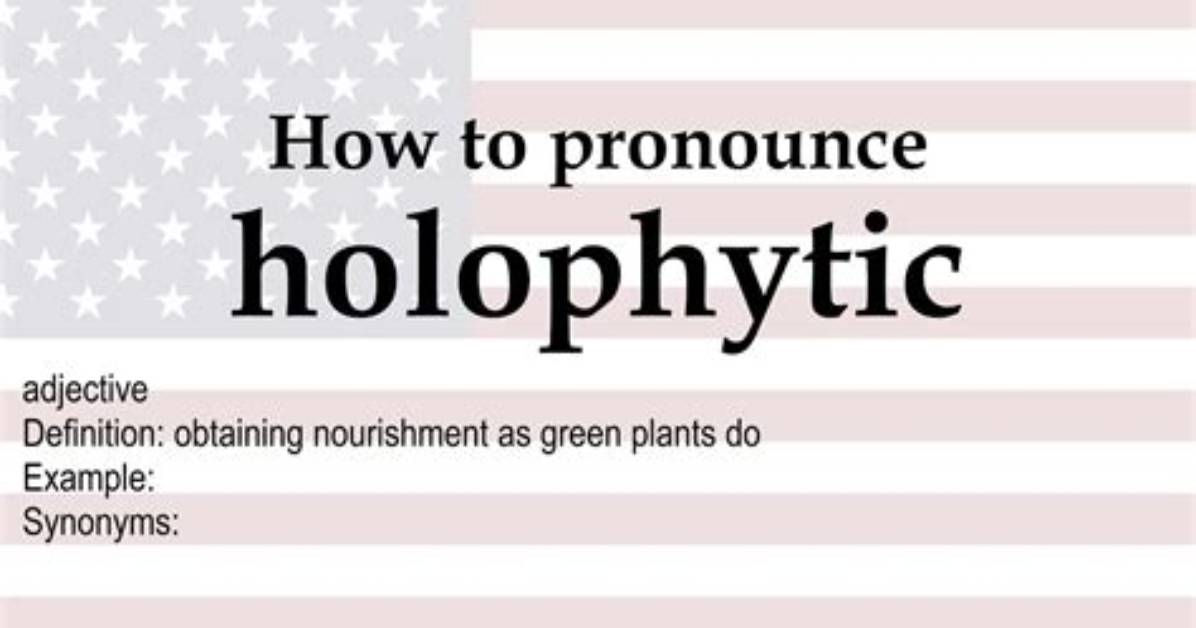 What Does Holophytic Meaning?