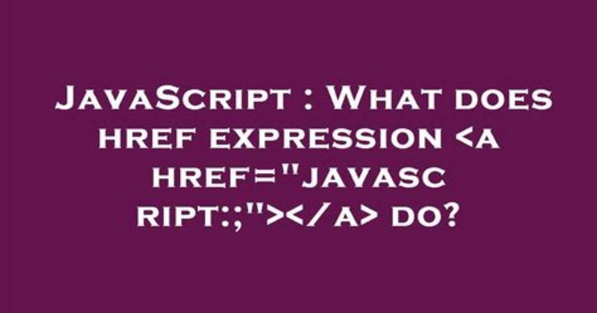 What Does Href Expression Do?
