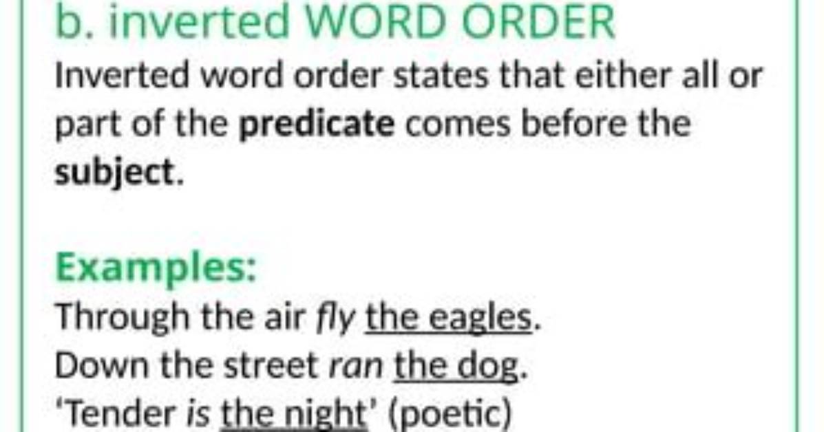 What Does Inverted Word Order Mean