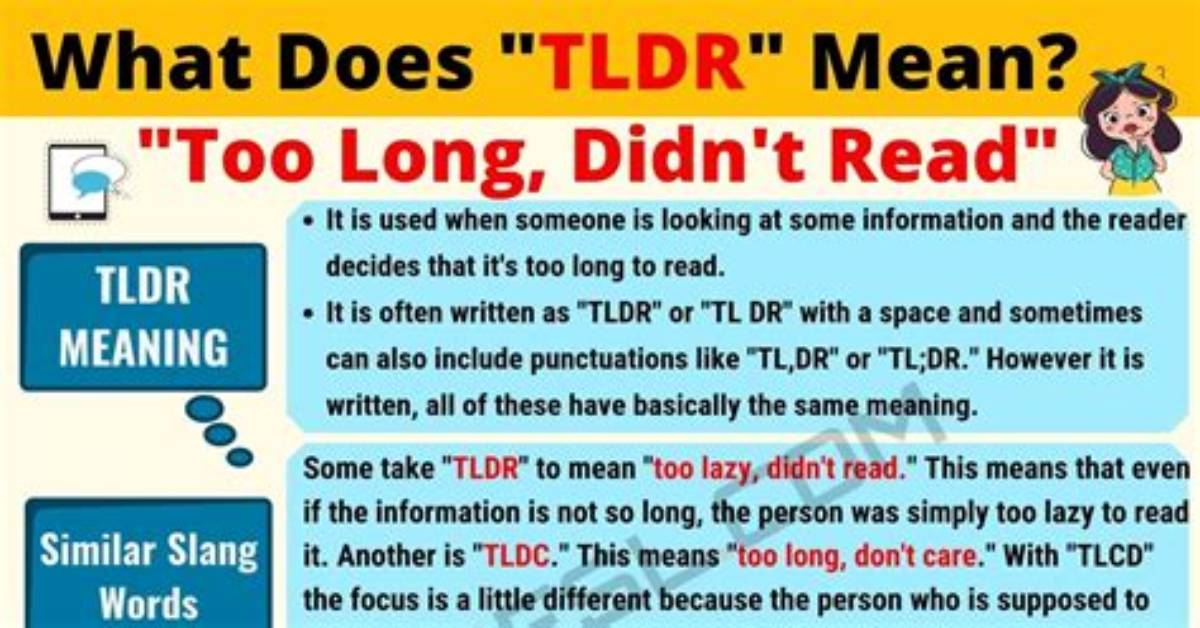 What Does It Mean Tl Dr?