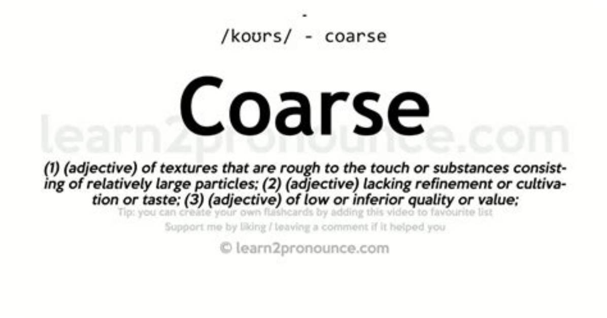 What Does It Mean to Coarsen Something?
