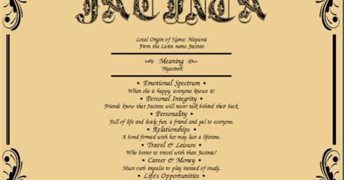 What Does Jacinta Mean?