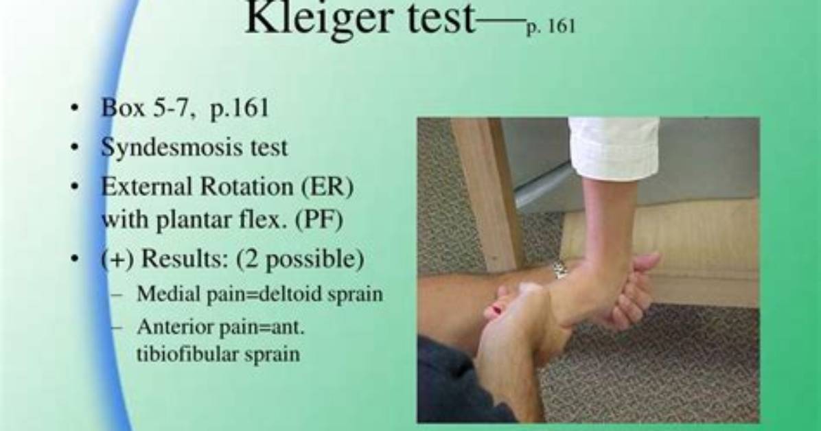 What Does Kleiger Test for?