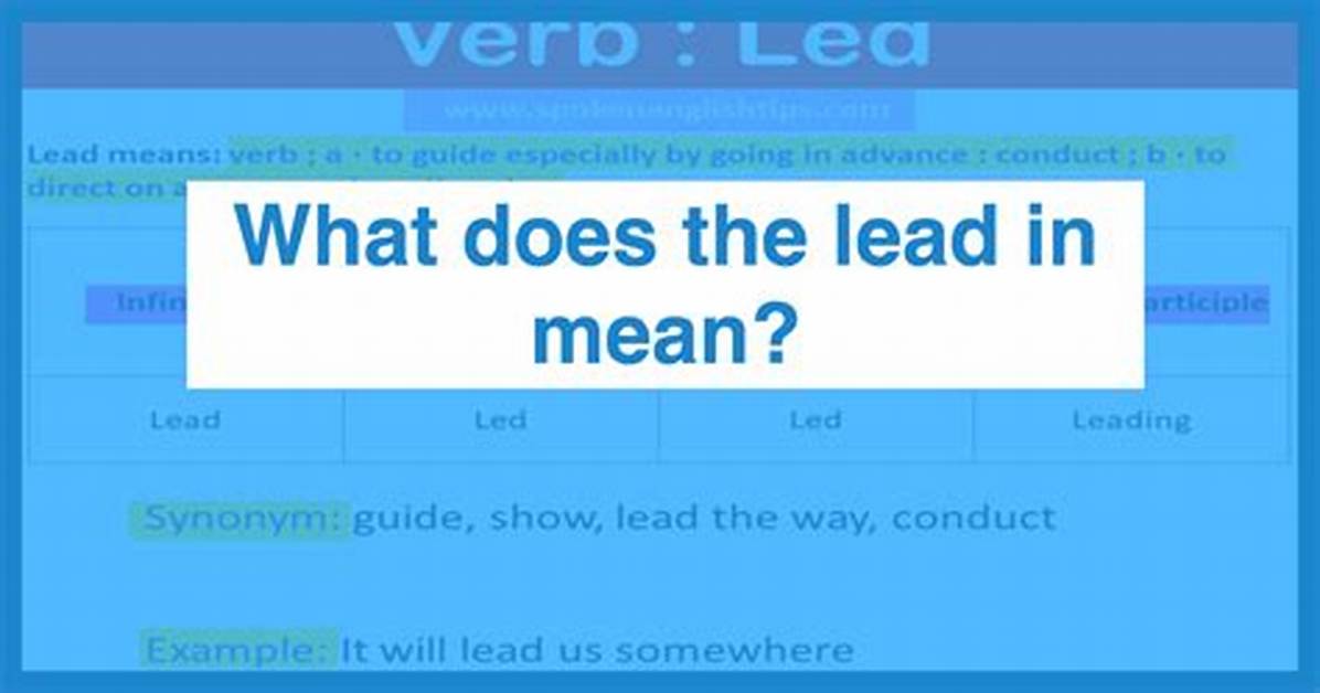 What Does Lead Representational System Mean?