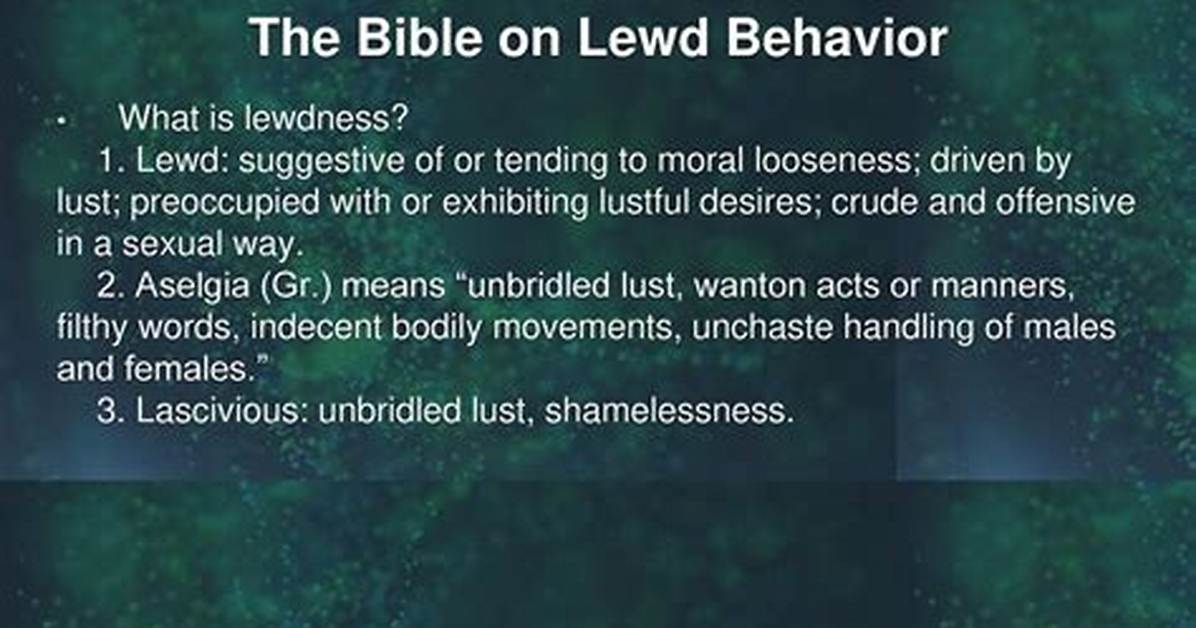 What Does Lewdness Mean?