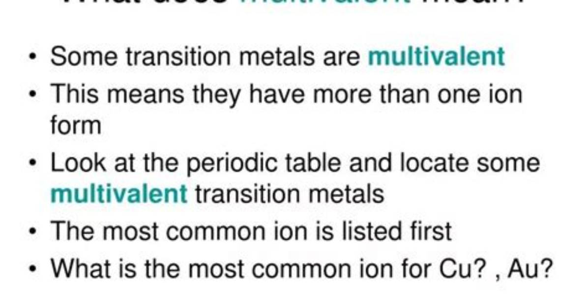 What Does Multivalent Mean in English?