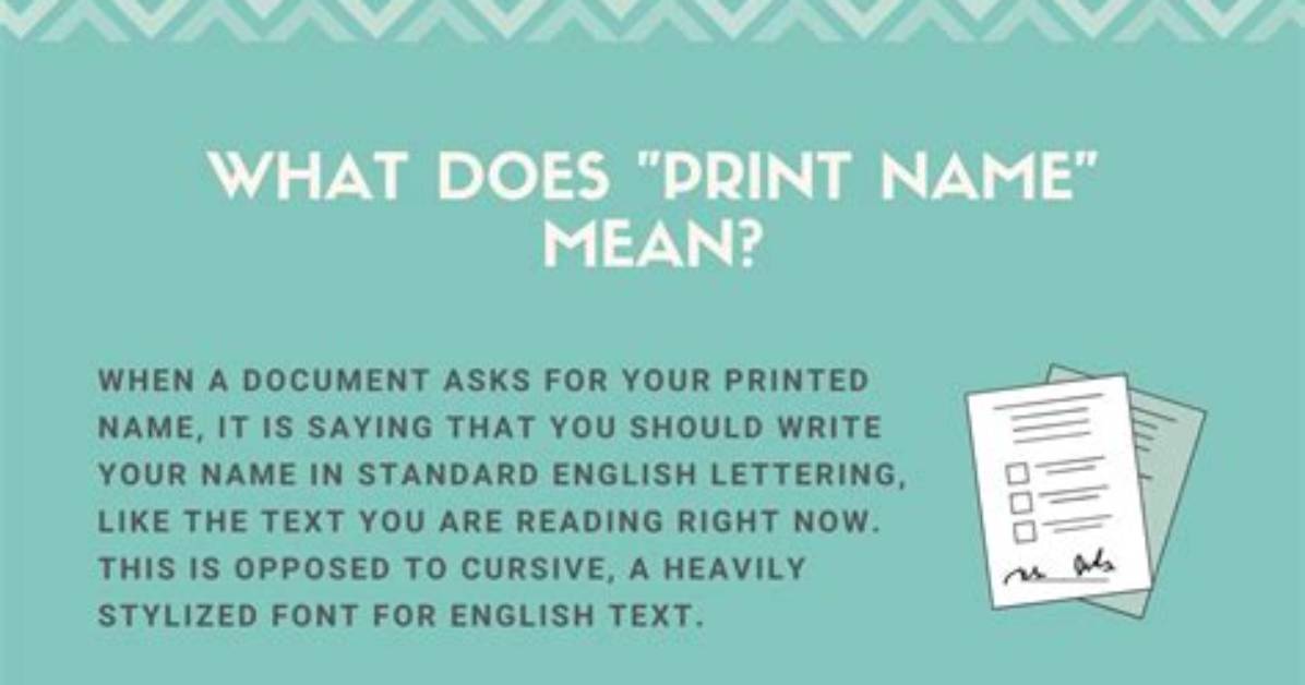 What Does Name Printed Mean?