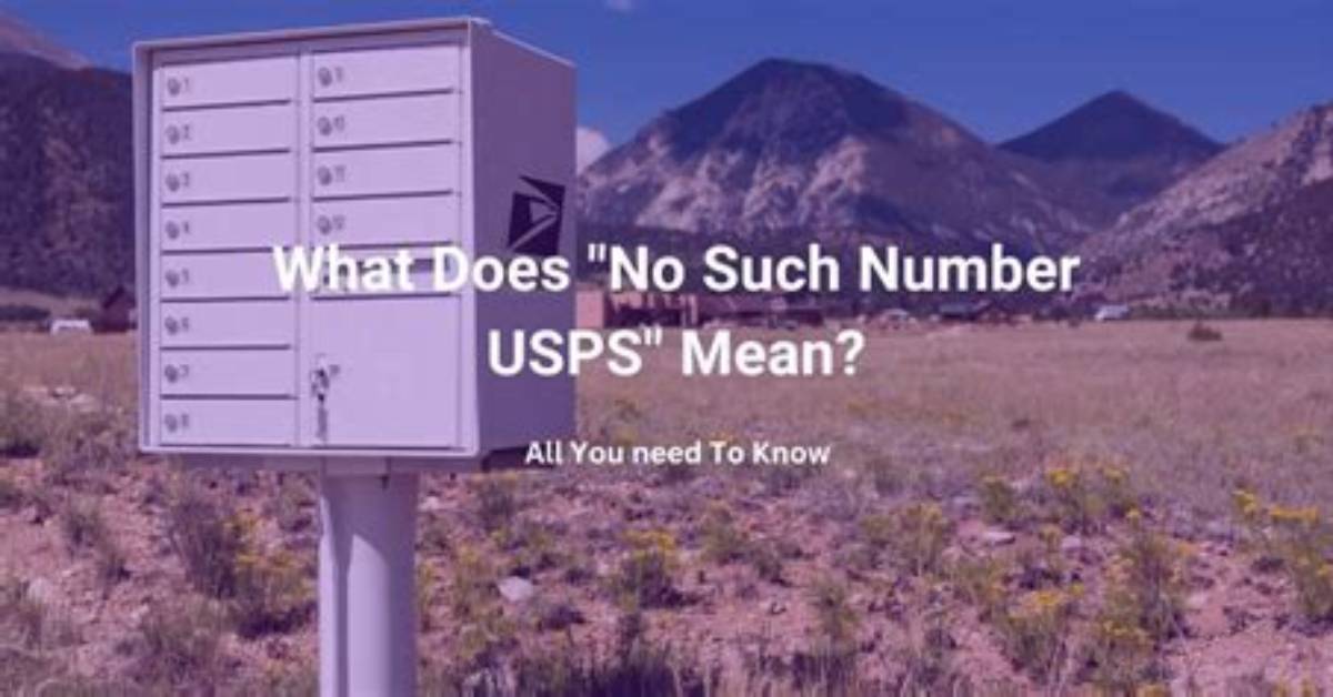 What Does No Such Number Mean Usps