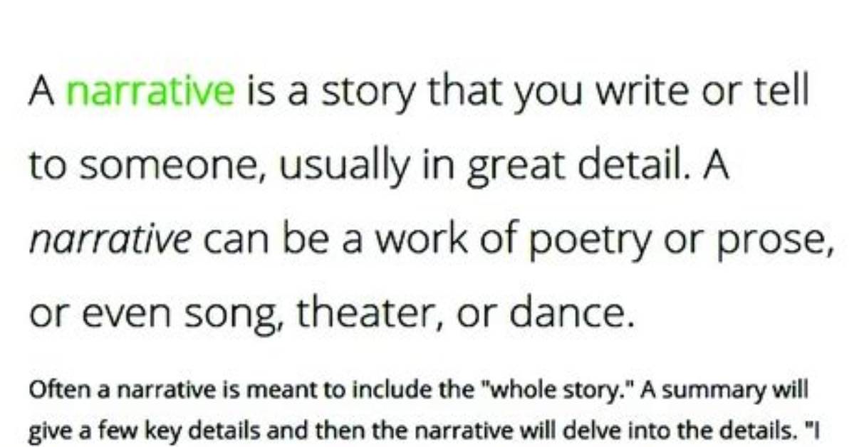 What Does Non Narrative Mean?