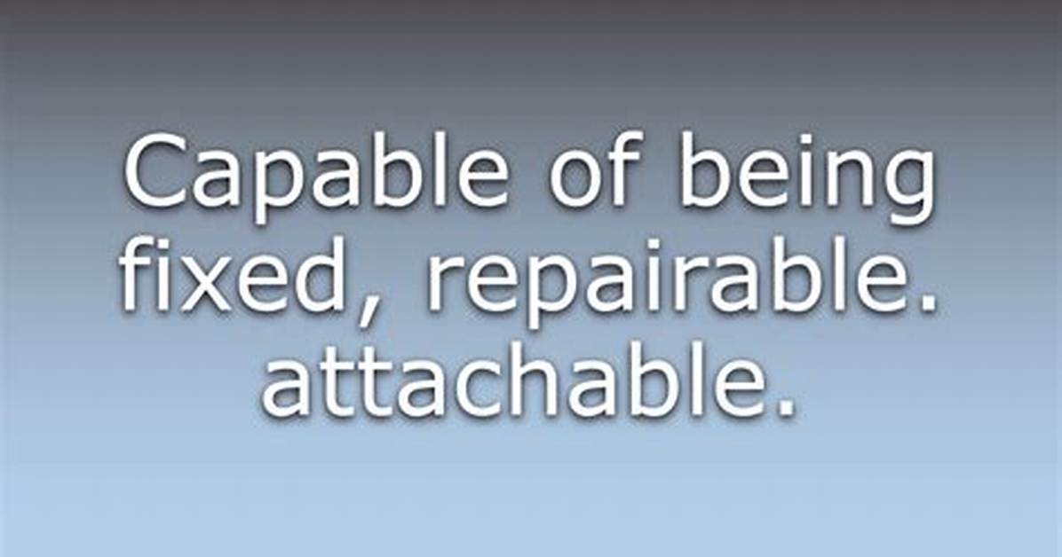 What Does Not Fixable Mean?