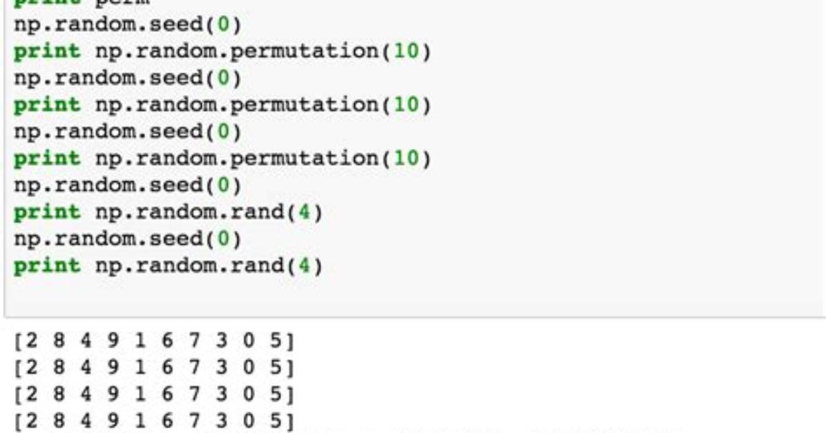 What Does Numpy. Random. Seed(0) Do?