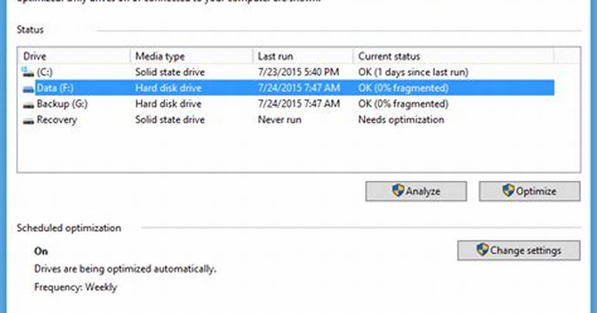 What Does Optimize Drives Do in Windows 10?