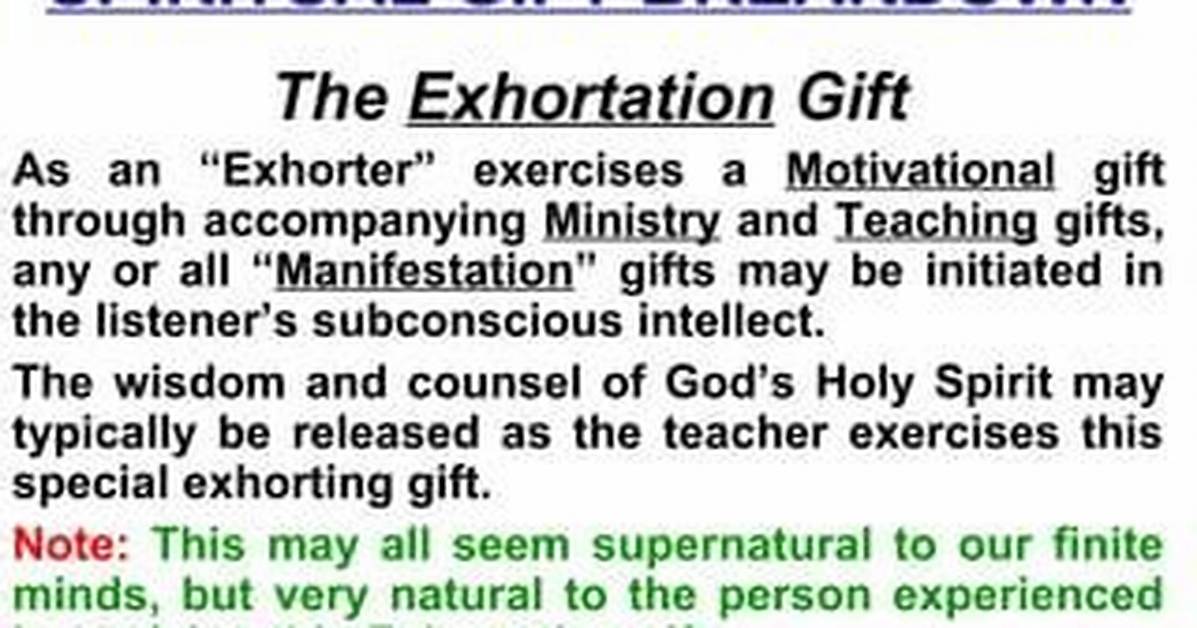 What Does Practical Exhortation Mean?