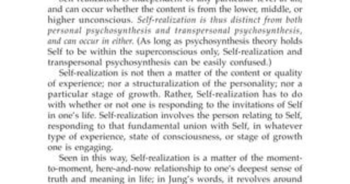 What Does Psychosynthesis Mean?