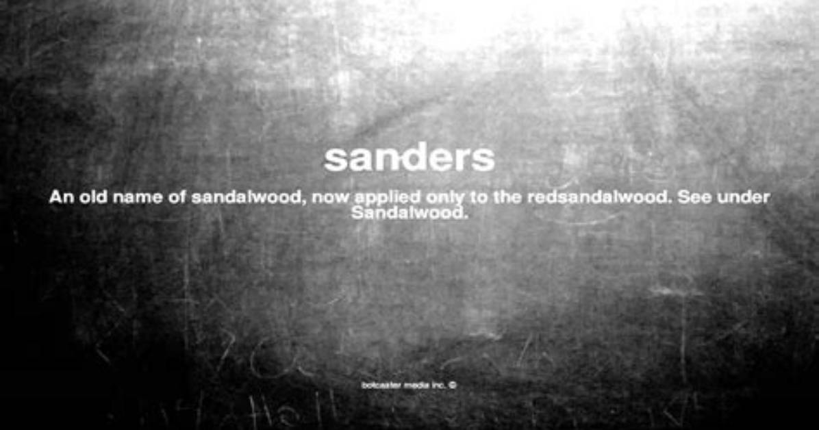 What Does Sanders Mean?