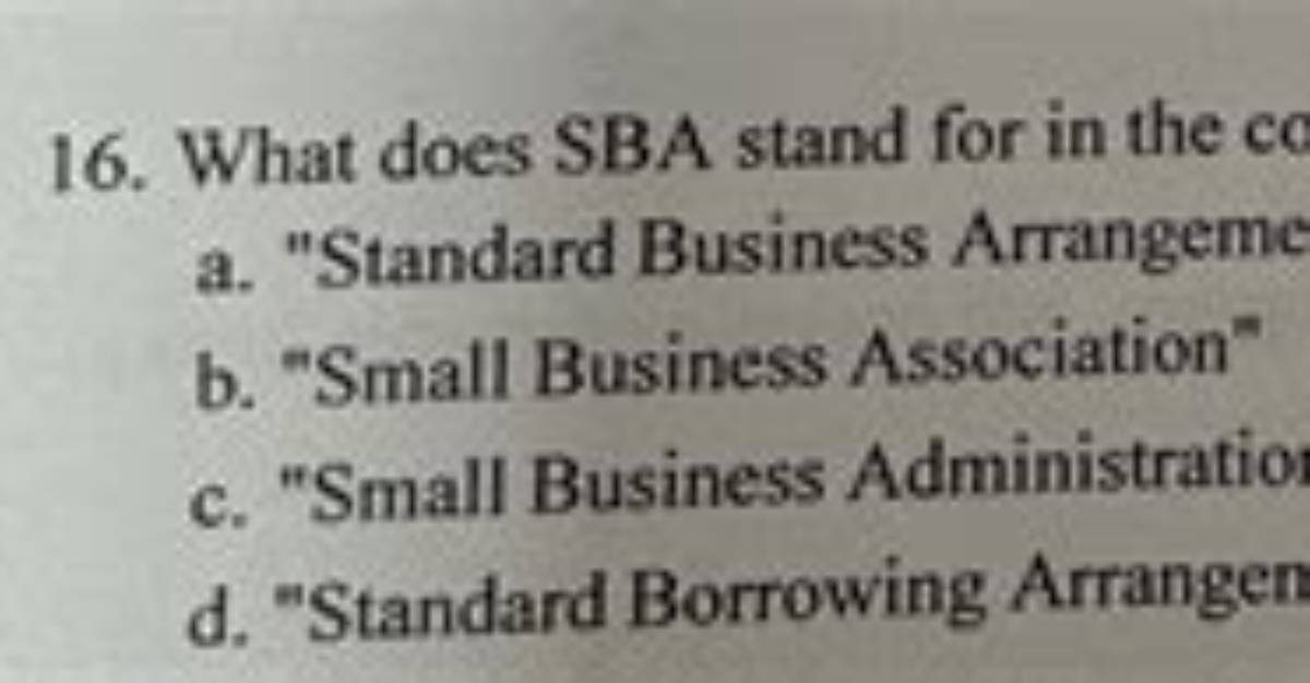 What Does Sba Score Stand For