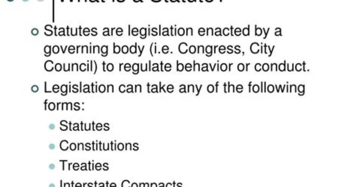 What Does Statute Law Mean?