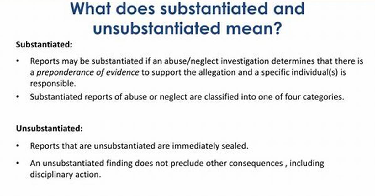 What Does Substantiated Neglect Mean?