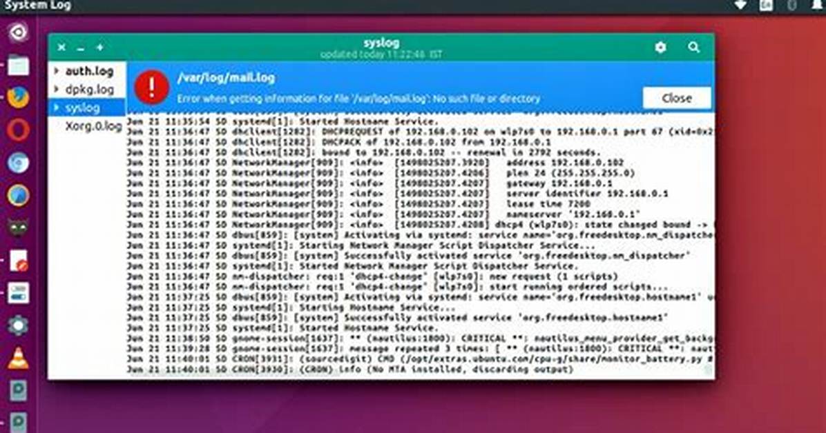 What Does System Log Contain?