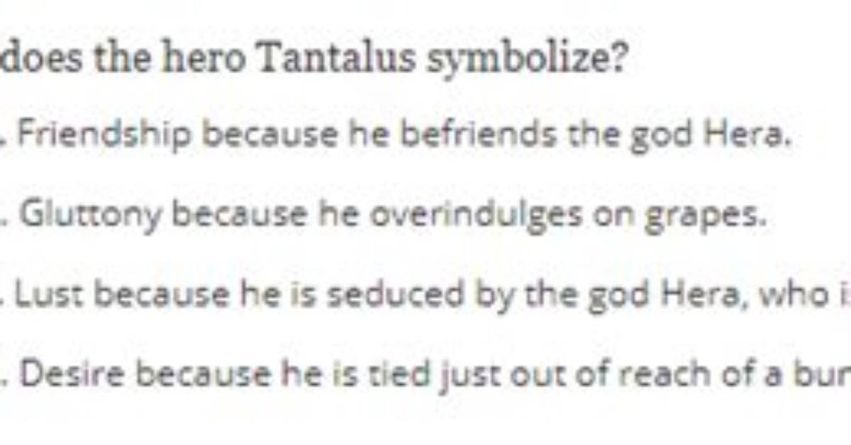 What Does Tantalus Symbolize?